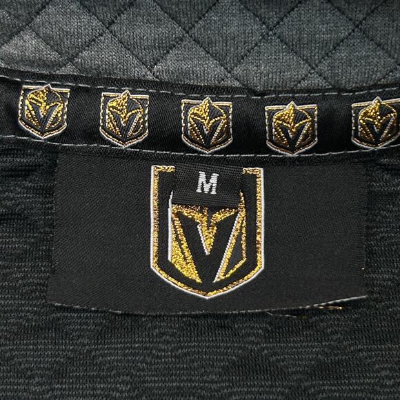 Las Vegas Golden Knights 1/4 Quarter Snap Sweater Jacket Quilted Gray M Medium - Picture 5 of 7